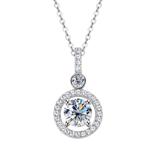 Moissanite Halo Necklace