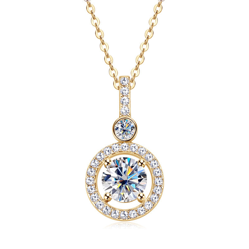 Moissanite Halo Necklace