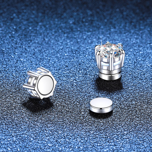 Moissanite Stud Earrings Magnetic