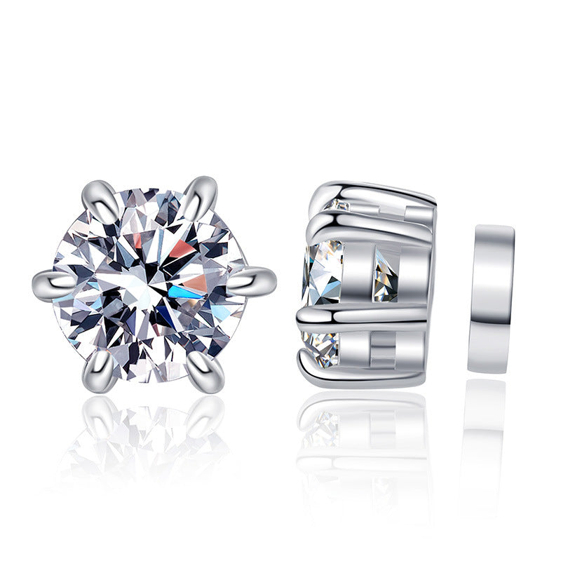 Moissanite Stud Earrings Magnetic