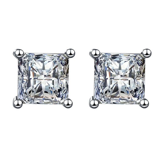 Moissanite Princess Cut Earrings