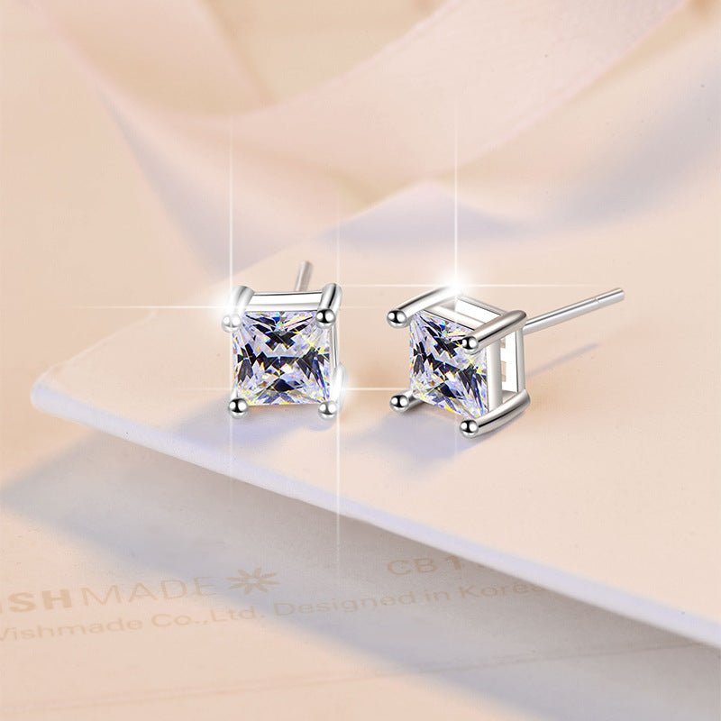 Moissanite Princess Cut Earrings