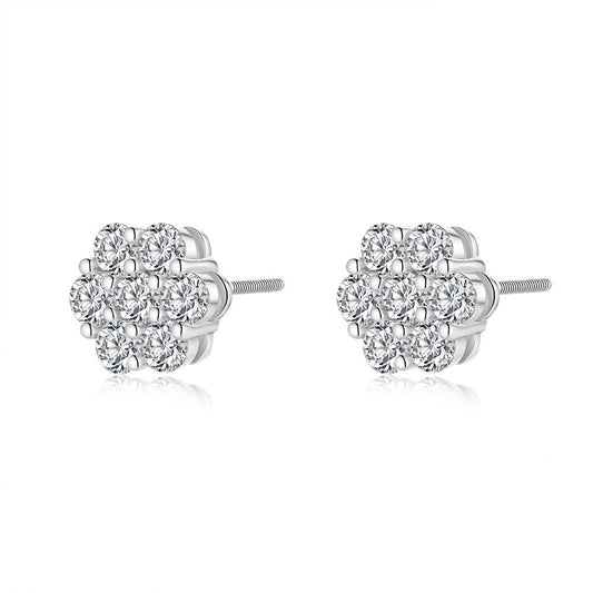 Moissanite Flower Earrings