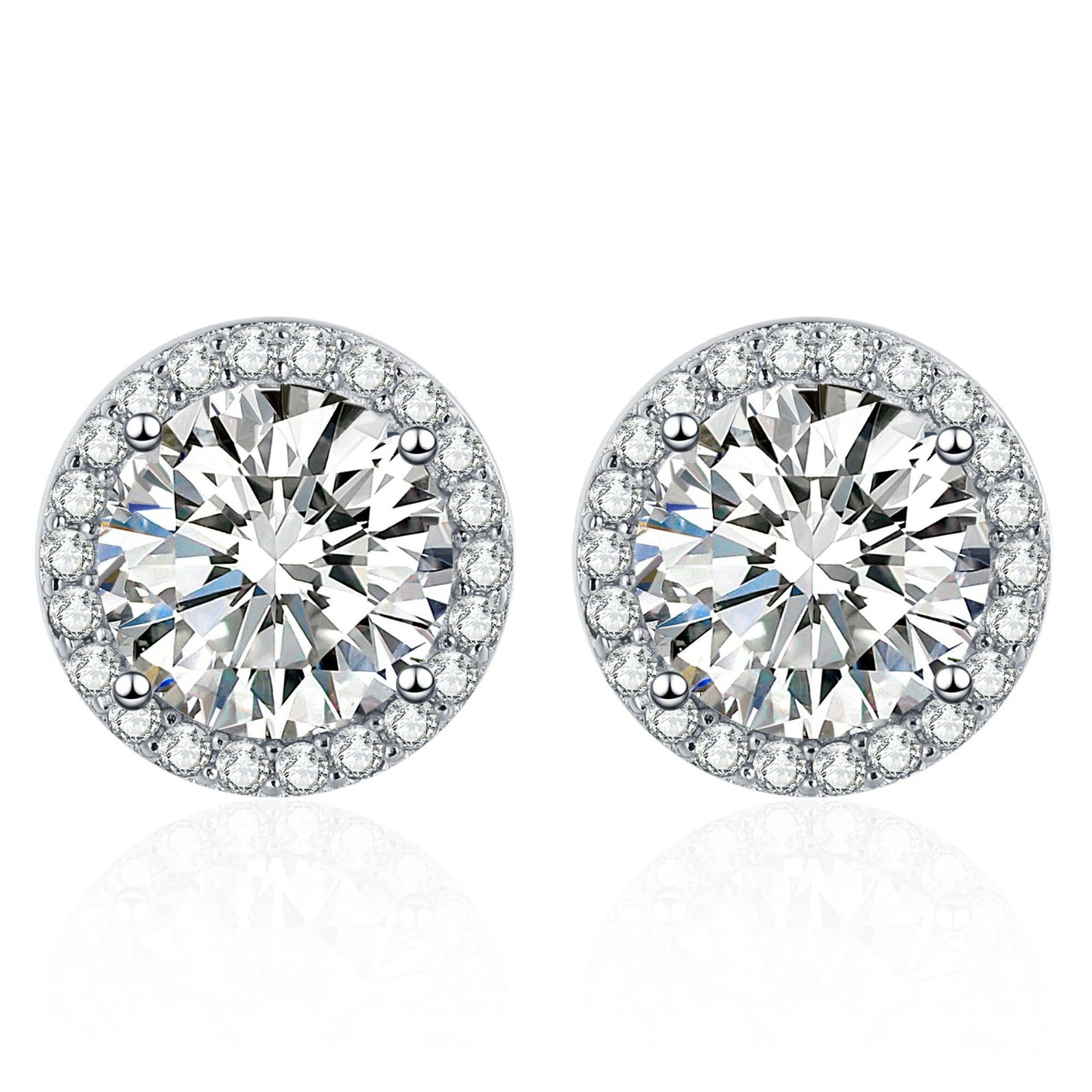 Moissanite Halo Earrings