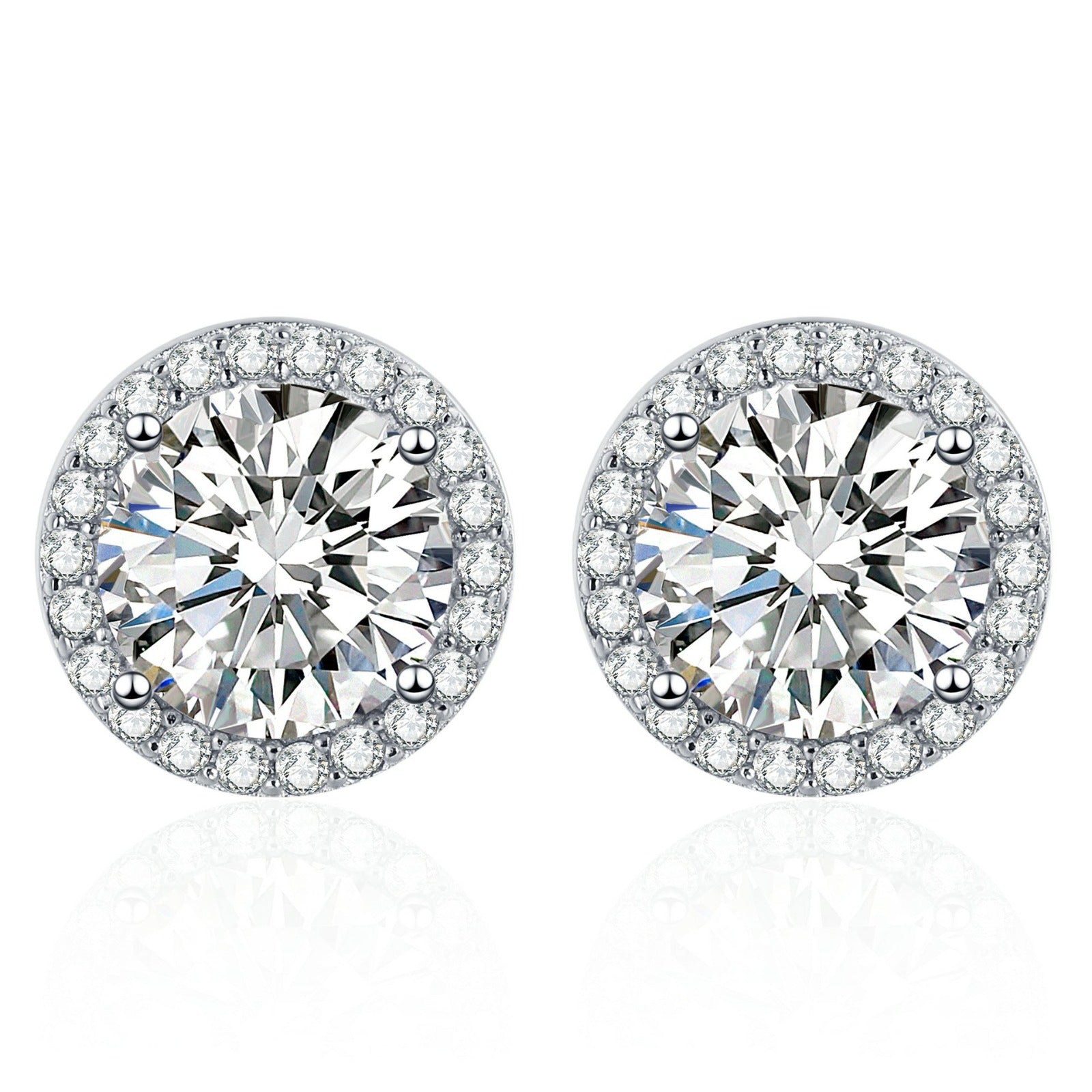 Moissanite Halo Earrings