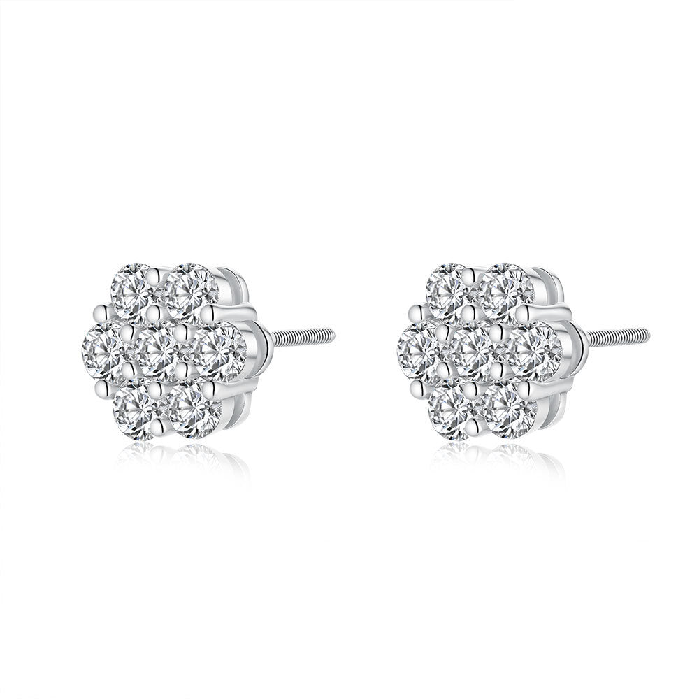 Moissanite Flower Earrings