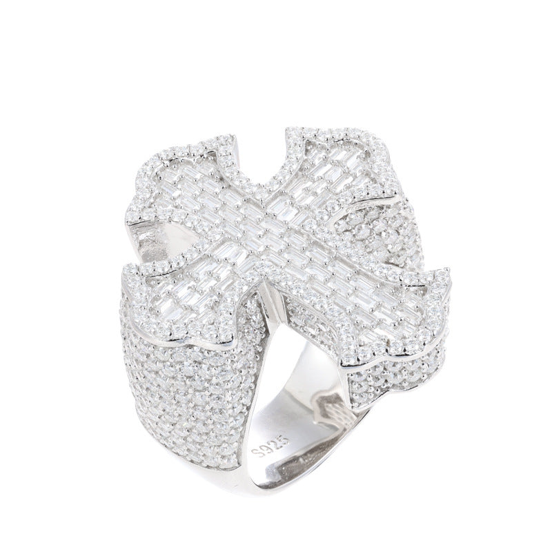 Moissanite Cross Ring